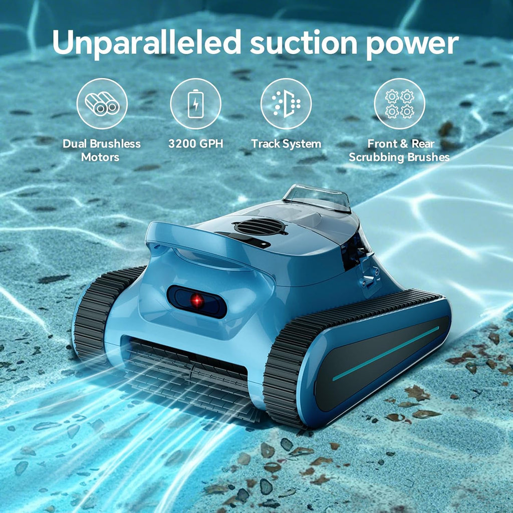 New Crab Cordless Robotic Pool Vacuum(BLUE)