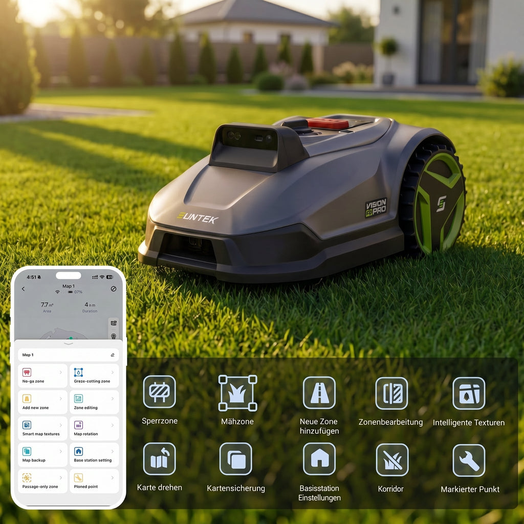 SUNTEK SRM4050 VISION AI PRO Cordless Robotic Mower For 500 m² - SUNTEK