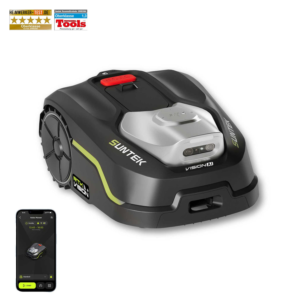 SUNTEK SRM3150 RTK+ AI Stereo Vision Cordless Robotic Mower, for 1/3 Acres - SUNTEK