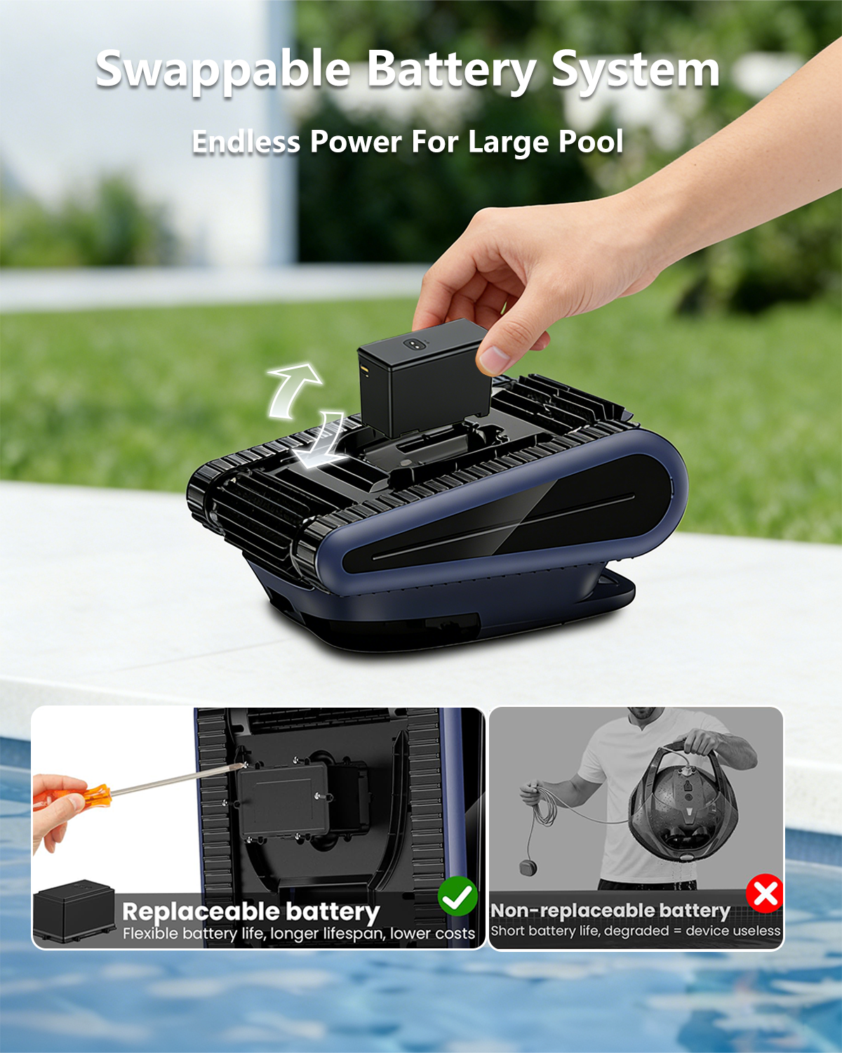 Seauto SAT30 (2026 new) Cordless Robotic Pool Vacuum