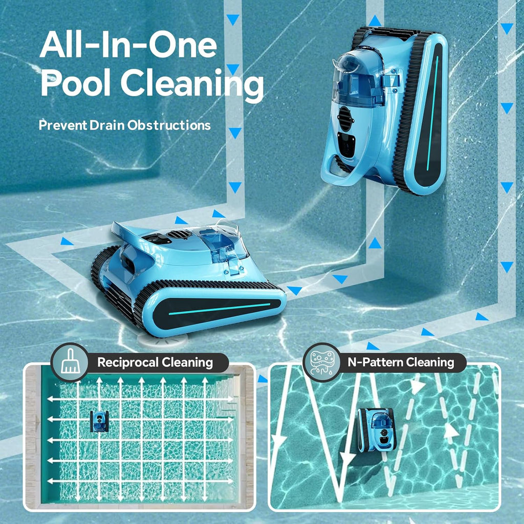New Crab Cordless Robotic Pool Vacuum(BLUE)