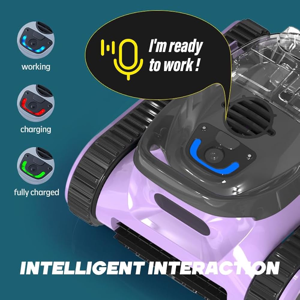 New Crab Cordless Robotic Pool Vacuum(PURPLE)