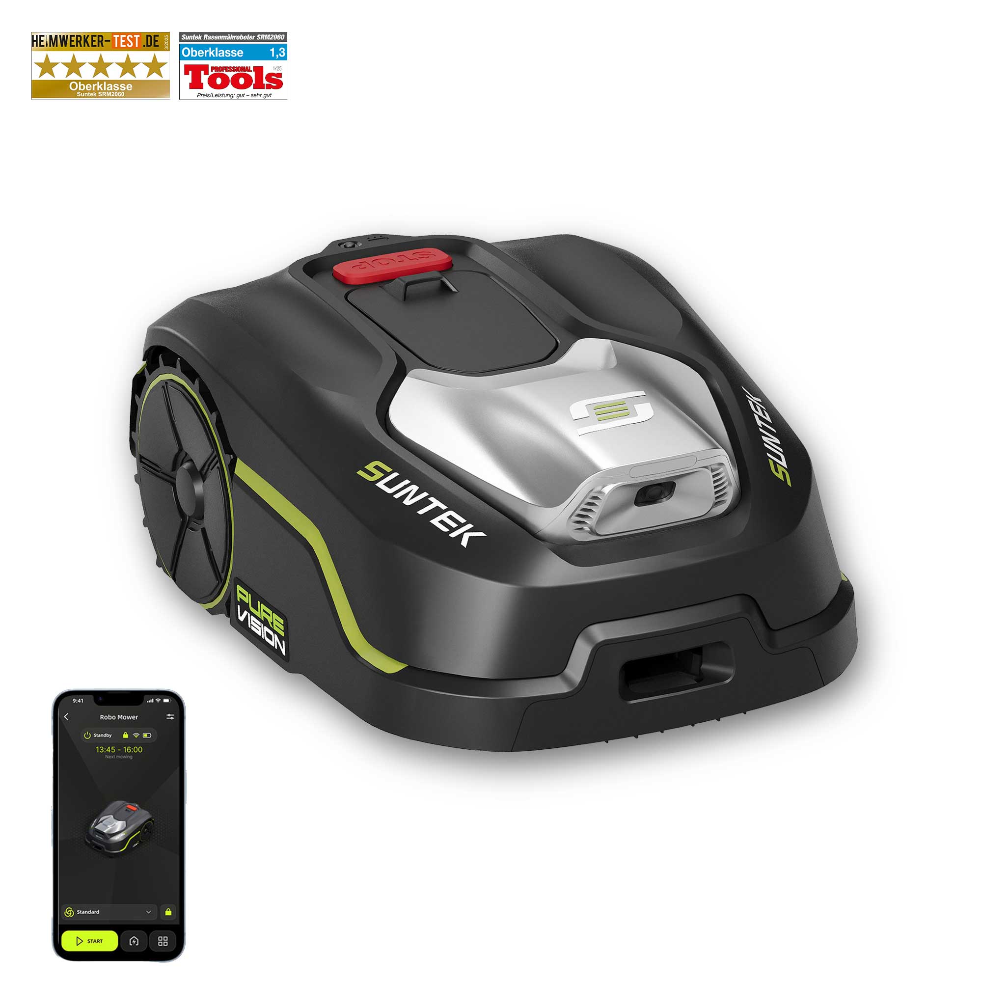 SUNTEK SRM2025 AI Pure Vision Wireless Robotic Mower, AI Vision, Max 250 m² - SUNTEK