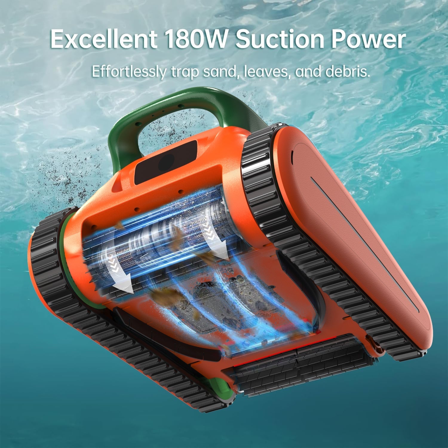Crab Cordless Robotic Pool Vacuum(orange+green) Seauto
