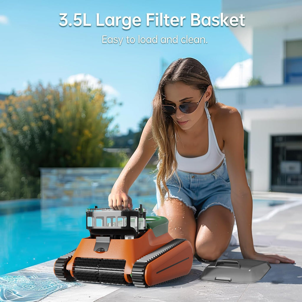 Crab Cordless Robotic Pool Vacuum(orange+green) Seauto